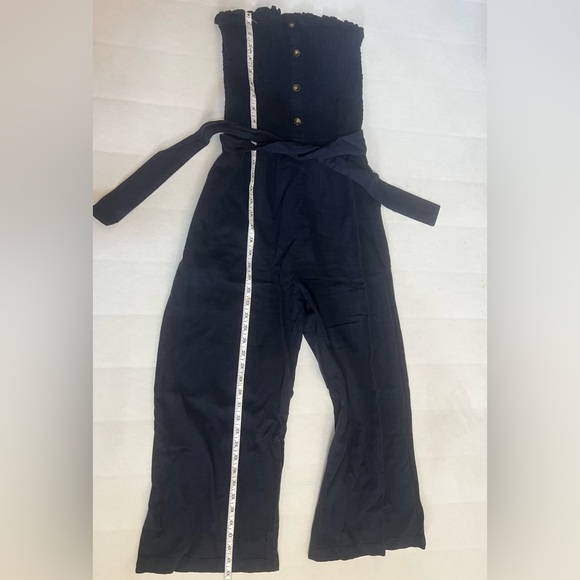 Abercrombie Strapless Smocked Linen Jumpsuit Medium - Picture 10 of 12